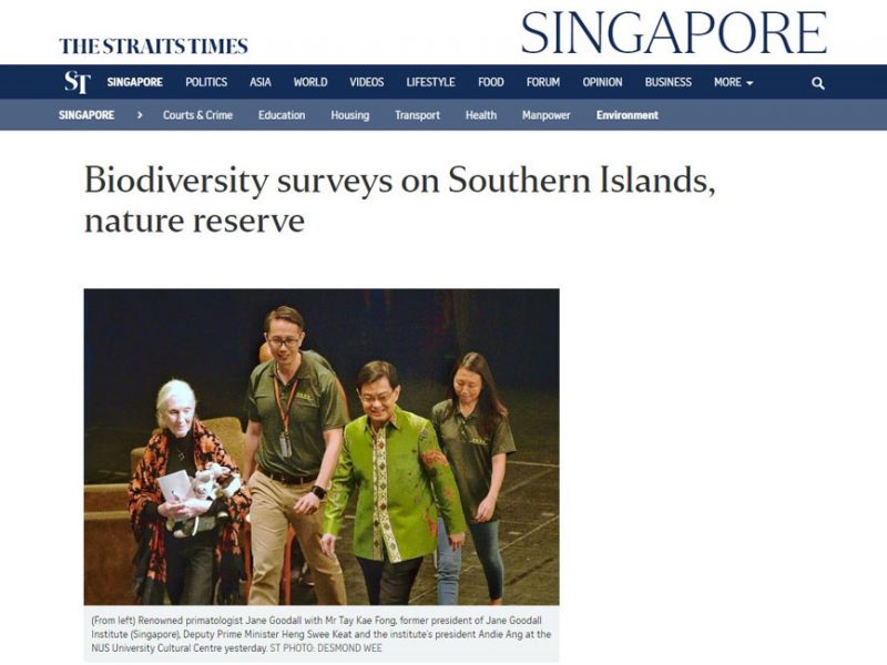 JGIS In The Media - Jane Goodall Institute (Singapore)