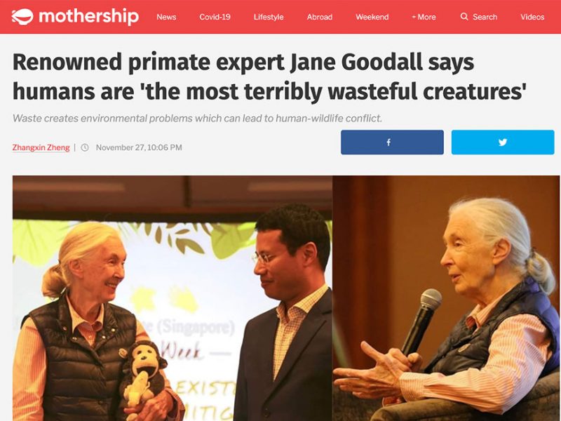 Renowned primate expert Jane Goodall says humans are ‘the most terribly wasteful creatures’
