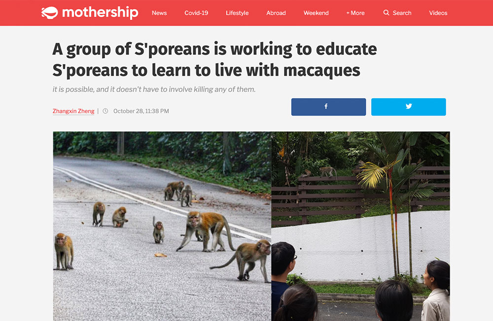 A group of S'poreans is working to educate S'poreans to learn to live with macaques